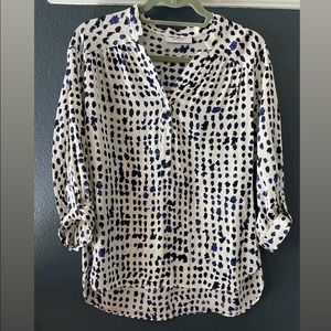 Milly Silk Dot Print relaxed tunic shirt